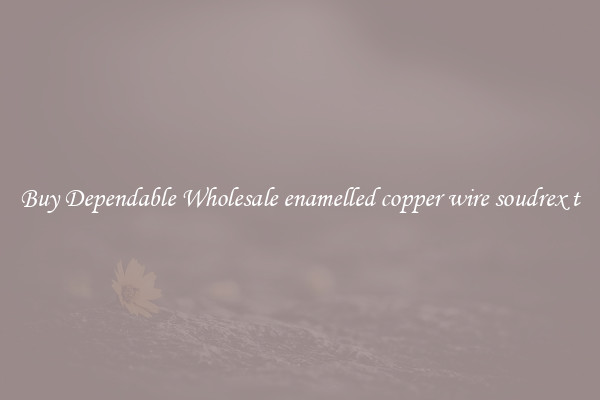 Buy Dependable Wholesale enamelled copper wire soudrex t