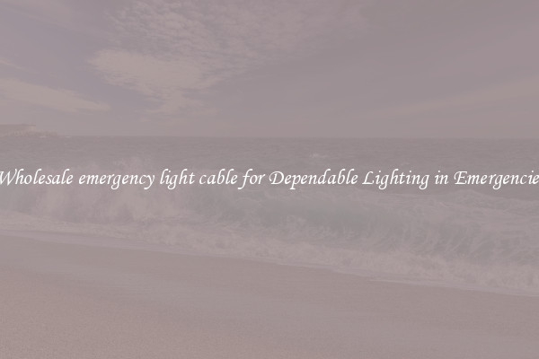 Wholesale emergency light cable for Dependable Lighting in Emergencies