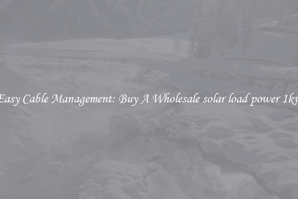 Easy Cable Management: Buy A Wholesale solar load power 1kw