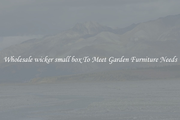 Wholesale wicker small box To Meet Garden Furniture Needs