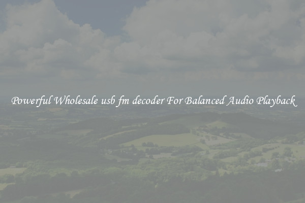Powerful Wholesale usb fm decoder For Balanced Audio Playback