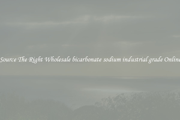 Source The Right Wholesale bicarbonate sodium industrial grade Online