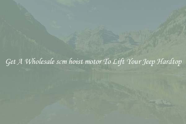 Get A Wholesale scm hoist motor To Lift Your Jeep Hardtop