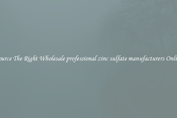 Source The Right Wholesale professional zinc sulfate manufacturers Online