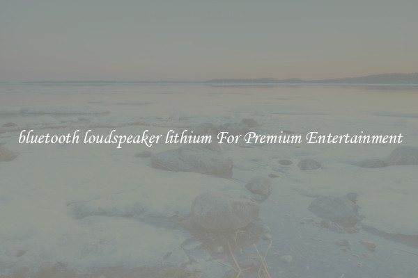 bluetooth loudspeaker lithium For Premium Entertainment