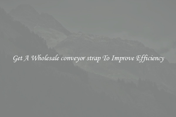 Get A Wholesale conveyor strap To Improve Efficiency