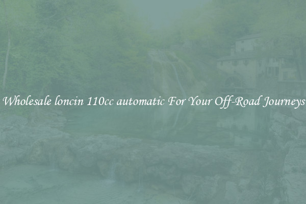 Wholesale loncin 110cc automatic For Your Off-Road Journeys